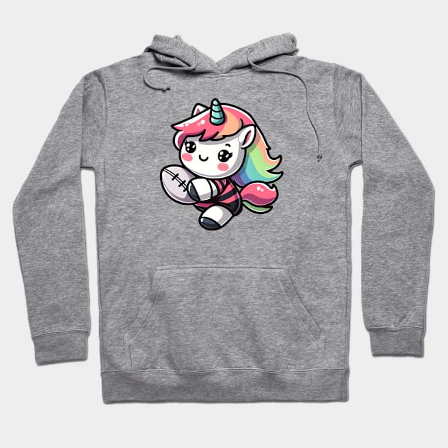 Rugby Unicorn Olympics 🏉🦄 - Tackle the Cuteness! Hoodie by Pink & Pretty